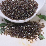 MIYUKI Delica Beads Small, Cylinder, Japanese Seed Beads, 15/0, (DBS0122) Root Beer Gold Luster, 1.1x1.3mm, Hole: 0.7mm, about 3500pcs/10g(X-SEED-J020-DBS0122)