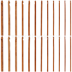 24Pcs Carbonized Bamboo Knitting Needles, Crochet HooksKnitting Needles, Saddle Brown, 15cm(TOOL-CL0001-10)