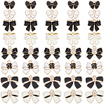 48Pcs 8 Styles Alloy Enamel Pendants, Bowknot, Mixed Color, 11~17x14~22x1.5~5.5mm, Hole: 1.5~2mm, 6pcs/style(ENAM-SC0006-41)