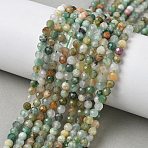 Natural African Jade Beads Strands, Faceted, Round, 4mm, Hole: 0.7mm, about 101pcs/strand, 15.35''(39cm)(X-G-L651-C04-4mm)