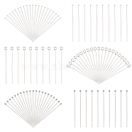 Elite 900Pcs 3 Styles 304 Stainless Steel Eye Pins, Head Pins and Ball Pins Sets, Stainless Steel Color, 21~24 Gauge, 40mm, Pin: 0.5~0.7mm, 300pcs/style(STAS-PH0004-90)