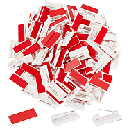 Elite 120Pcs Plastic Brooch Findings, Adhesive Back Bar Pins with Iron Pins, White, 12x30x6mm(FIND-PH0018-41B)