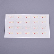 Valentine's Day Sealing Stickers, Label Paster Picture Stickers, for Gift Packaging, Rectangle with Word Handmade with Love, White, 20x30mm(DIY-I018-07A)