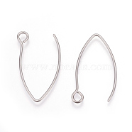 304 Stainless Steel Earring Hooks, Ear Wire, with Horizontal Loop, Stainless Steel Color, 26x15.5mm, Hole: 2.5mm, Pin: 0.8mm(X-STAS-L216-03A-P)
