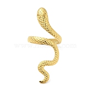 304 Stainless Steel Open Cuff Rings, Snake, Golden, US Size 8 1/2(18.5mm)(X-RJEW-K245-60G)