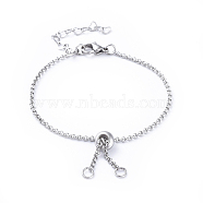 304 Stainless Steel Rolo Chain Slider Bracelet/Bolo Bracelets Making, Stainless Steel Color, Single Chain: 4-1/8 inch(10.5cm), Total Length: 8-1/4 inch(21cm)(AJEW-JB00492)
