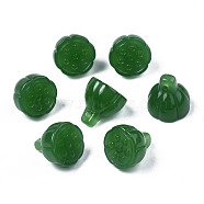 Imitation Jade Glass Charms, Seedpod of the Lotus, Sea Green, 13x13mm, Hole: 1.2mm(GLAA-S054-24B)