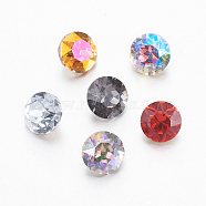 K9 Glass Rhinestone Cabochons, Pointed Back & Back Plated, Faceted, Diamond, Mixed Color, 5.3x4mm(RGLA-G005-5.3mm-M)