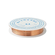 Round Copper Jewelry Wire, Chocolate, 26 Gauge, 0.4mm, about 39.37 Feet(12m)/roll, 10 rolls/group(CWIR-S002-0.4mm-03)