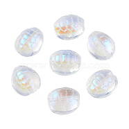 Transparent Electroplate Glass Beads, AB Color Plated, Turtle Shell Shape, Clear AB, 12x11x7mm, Hole: 1mm(GLAA-N035-022-K01)
