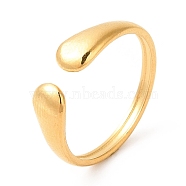 Ion Plating(IP) Ion Plating(IP) 201 Stainless Steel Open Cuff Ring, Torque Finger Ring for Men Women, Real 18K Gold Plated, US Size 6 3/4(17.1mm), 2~5mm(RJEW-E063-44G)