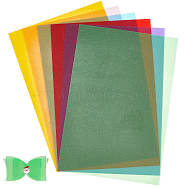 ARRICRAFT 6Sheets 6 Colors Vinyl Leather Fabric Sheets, Rectangle, DIY Hair Handbag Making Crafts, Mixed Color, 203x302x0.2mm, 1sheet/color(DIY-AR0002-21)