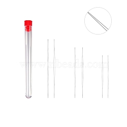 Stainless Steel Collapsible Big Eye Beading Needles, Seed Bead Needle, with Storage Tube, Red, 45~108x13mm, 7pcs/set(SENE-PW0013-02E)