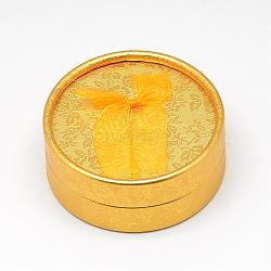 Cardboard Jewelry Set Box, for Necklace and Ring, Flat Round, Gold, 8.5x3.5cm(CBOX-R036-20E)