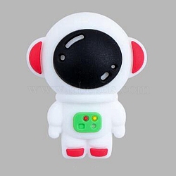 Silicone Beads, Spaceman, Red, 30x25x8.5mm, Hole: 3mm(SIL-TAC0009-01B)