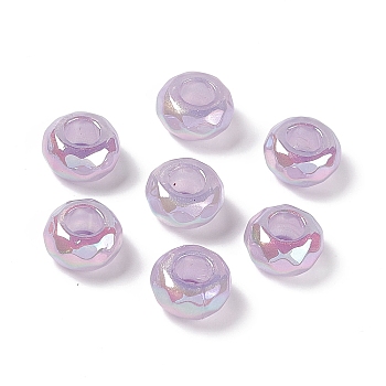 Opaque Acrylic Beads, AB Color, Faceted, Rondelle, Plum, 13x7.2mm, Hole: 5.8mm