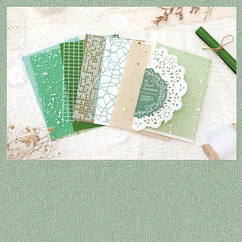 10 Sheets Invitation Card Scrapbook Paper Pad, for DIY Album Scrapbook, Greeting Card, Background Paper, Light Green, 140x95mm