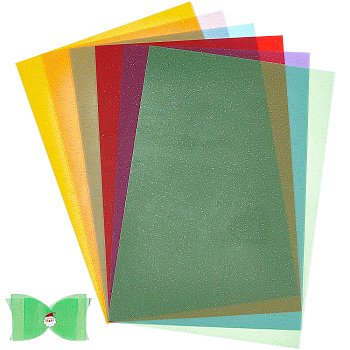 ARRICRAFT 6Sheets 6 Colors Vinyl Leather Fabric Sheets, Rectangle, DIY Hair Handbag Making Crafts, Mixed Color, 203x302x0.2mm, 1sheet/color