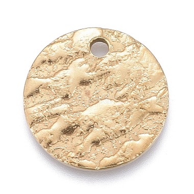 Golden Flat Round Stainless Steel Charms