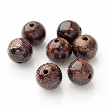 6mm Coffee Round Bronzite Beads