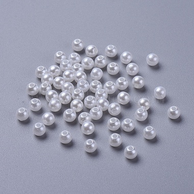 White Chunky Imitation Loose Acrylic Round Spacer Pearl Beads for Kids Jewelry(X-PACR-5D-1)-2