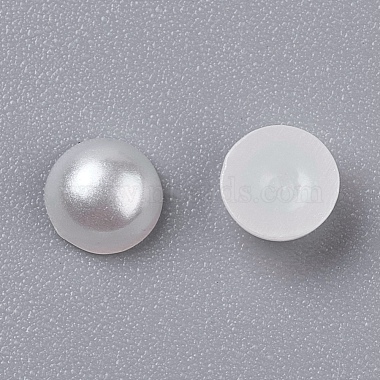 Half Round Domed Imitated Pearl Acrylic Cabochons(OACR-H001-4)-2