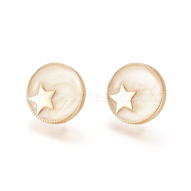 Real Gold Plated White Brass Stud Earring Findings