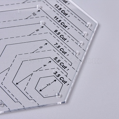 New 4 Hexagon Patchwork Templates 3mm Clear Acrylic Quilting Ruler 