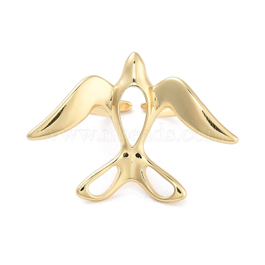 Brass Bird Open Cuff Ring for Women(RJEW-C102-05G)-2