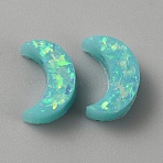 Resin Imitation Opal Beads, Moon, Light Sea Green, 10.5x7x4mm, Hole: 1.5mm(RESI-TAC0010-87C)