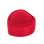 Heart Shaped Velvet Ring Boxes, Jewelry Storage Cases for Wedding Rings, Red, 4.8x4.8x3.5cm(VBOX-TADJ0001-01)