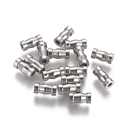 201 Stainless Steel Beads, Tube, Stainless Steel Color, 8.4x4mm, Hole: 1.5mm(STAS-I103-55P)