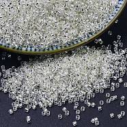 MIYUKI Delica Beads Small, Cylinder, Japanese Seed Beads, 15/0, (DBS0041) Silverlined Crystal, 1.1x1.3mm, Hole: 0.7mm, about 175000pcs/bag, 50g/bag(SEED-X0054-DBS0041)