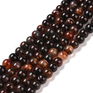 Natural Agate Beads Strands, Round, Dyed & Heated, Chocolate, 6mm, Hole: 1mm, about 64pcs/strand, 14.5 inch(G-D845-02-6mm)