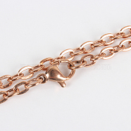 304 Stainless Steel Cable Chain for Necklace Making, with Lobster Claw Clasps, Vacuum Plating, Rose Gold, 23.6 inch(59.9cm)(STAS-P045-03RG)