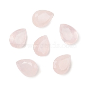 Natural Rose Quartz Cabochons, Teardrop, Faceted, 8x6x3.5mm(G-C146-01G)