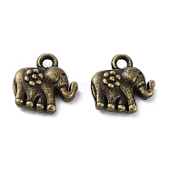Tibetan Style Alloy Charms, Cadmium Free & Lead Free, Elephant, Antique Bronze, 12x12x4mm, Hole: 1.6mm(FIND-Q094-01AB)