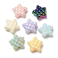Opaque Acrylic Beads, AB Color Plated, Star, Mixed Color, 19.5x19.5x9mm, Hole: 3.5mm(MACR-D074-03)