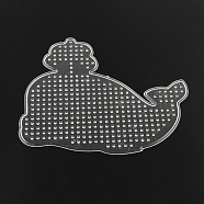 ABC Plastic Pegboards used for 5x5mm DIY Fuse Beads, Whale Shape, Clear, 125x148x5mm(X-DIY-Q009-43)