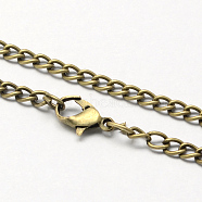 Vintage Iron Twisted Chain Necklace Making for Pocket Watches Design, with Lobster Clasps, Antique Bronze, 31.5 inch, Link: 3.3x4.6x0.9mm(CH-R062-AB)