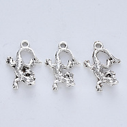 Tibetan Style Alloy Pendants, Cadmium Free & Lead Free, Gecko, Antique Silver, 21.5x15x3.5mm, Hole: 1.6mm, about 416pcs/500g(TIBE-R316-014AS-RS)