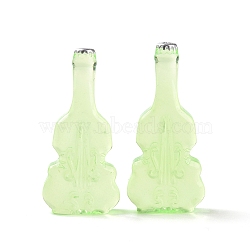 Violin Shape Dummy Wine Bottle Resin Cabochon, Lawn Green, 36.5x17x8mm(RESI-E025-01C)