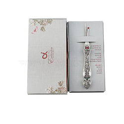 Zinc Alloy Handle Steel Seam Rippers, Sewing Tools, Flower Pattern, Antique Silver, 130x70x20mm, Rippers: 115mm(SENE-PW0016-02B-02AS)