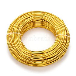 Round Aluminum Wire, Bendable Metal Craft Wire, for DIY Jewelry Craft Making, Gold, 9 Gauge, 3.0mm, 25m/500g(82 Feet/500g)(AW-S001-3.0mm-14)