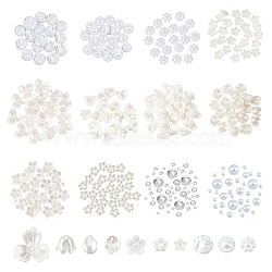 ARRICRAFT Cabochons Kit for DIY Jewelry Making Finding Kit, Including Resin & Resin Rhinestone & ABS Plastic & Acrylic Cabochons, Resin Charms & Bead Caps, White, Cabochons: 1080pcs/set(DIY-AR0001-95)