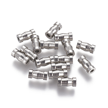 201 Stainless Steel Beads, Tube, Stainless Steel Color, 8.4x4mm, Hole: 1.5mm