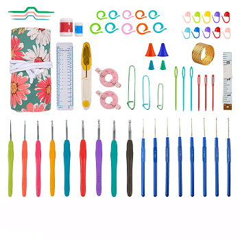 Sewing Tool Sets, including Needle Threaders, Brass Thimble, Tape Measure, Head Pins and Safety Pin, Mixed Color, 380x170mm