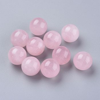 Natural Rose Quartz Beads, Gemstone Sphere, No Hole/Undrilled, Round, 17.5~18mm