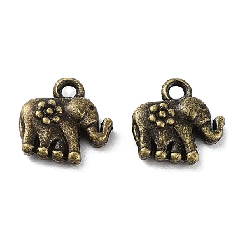 Tibetan Style Alloy Charms, Cadmium Free & Lead Free, Elephant, Antique Bronze, 12x12x4mm, Hole: 1.6mm