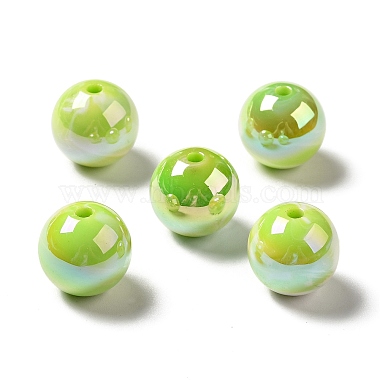 Lime Green Round Acrylic Beads